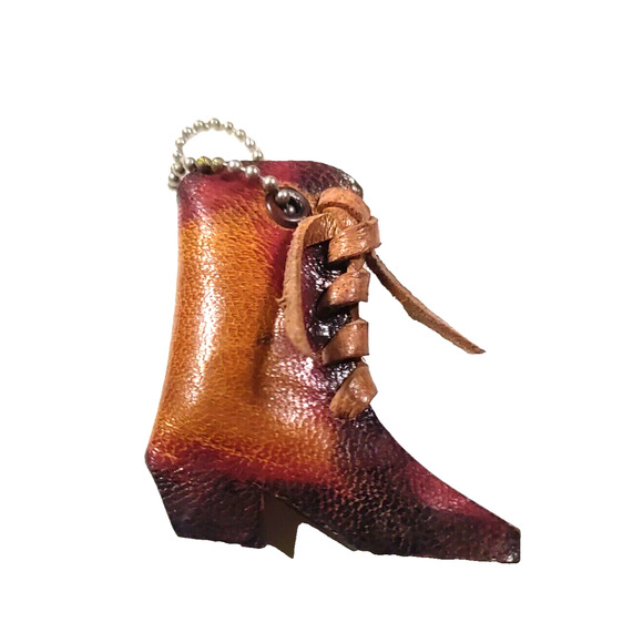 Leather Boot Money Hider Keychain Southwestern - Picture 3 of 5